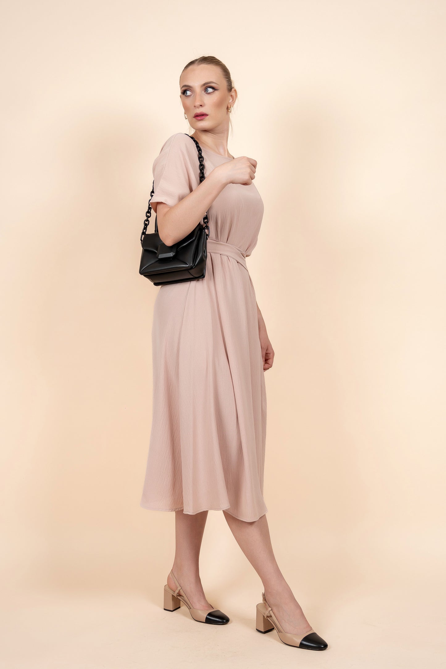 Mona bež - oversized model haljine