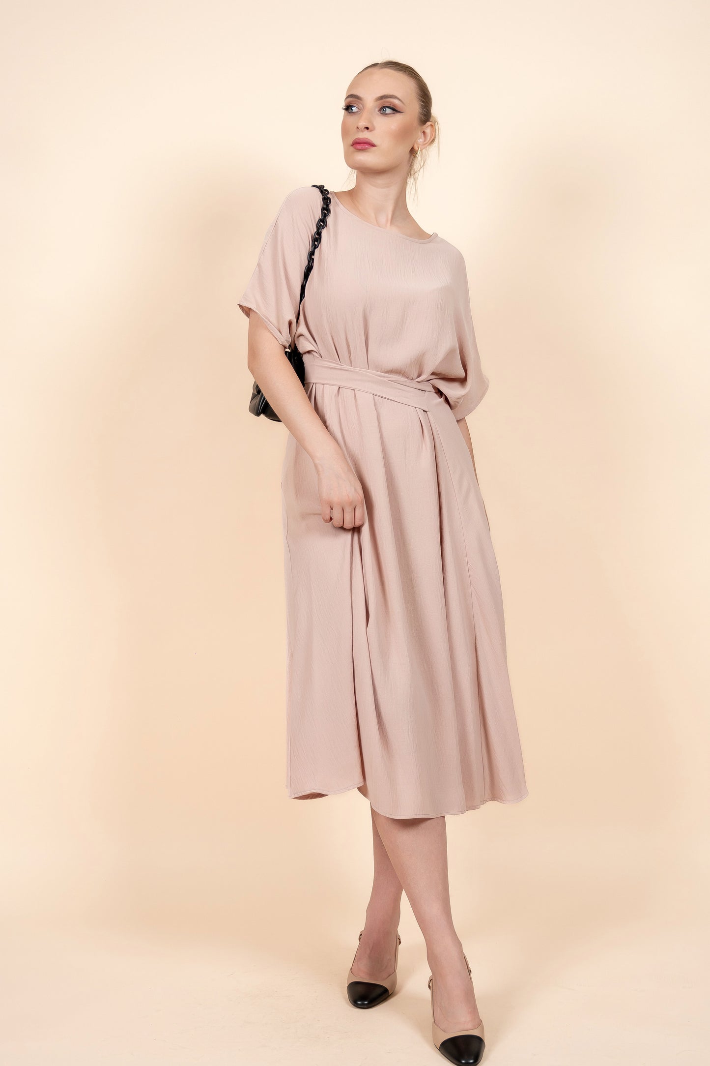 Mona bež - oversized model haljine