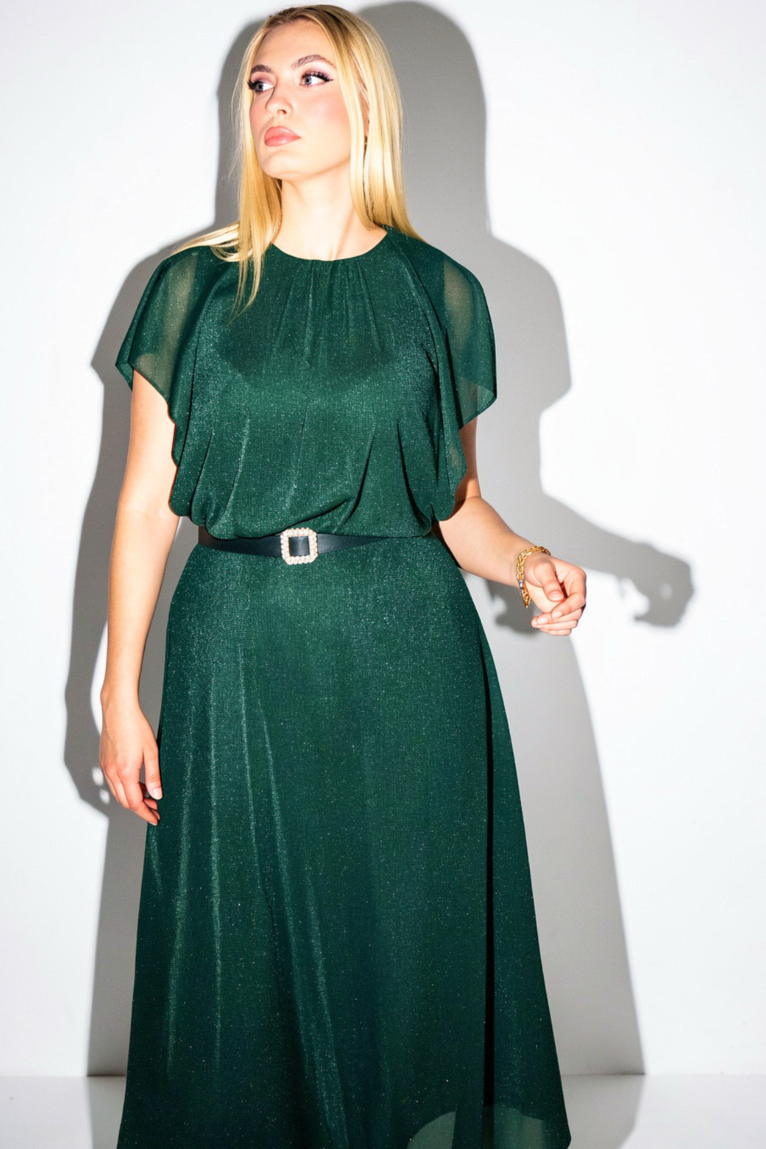 Elegantna zelena haljina sa sjajem