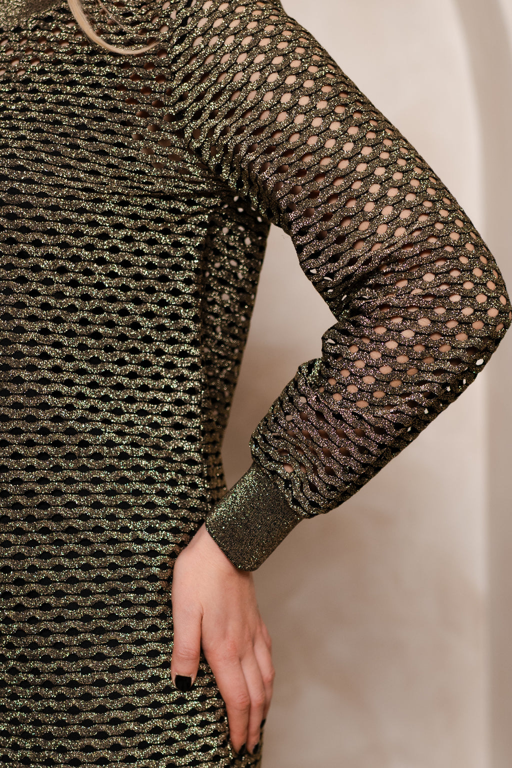 Natalie - zlatno-crna haljina ravnog kroja