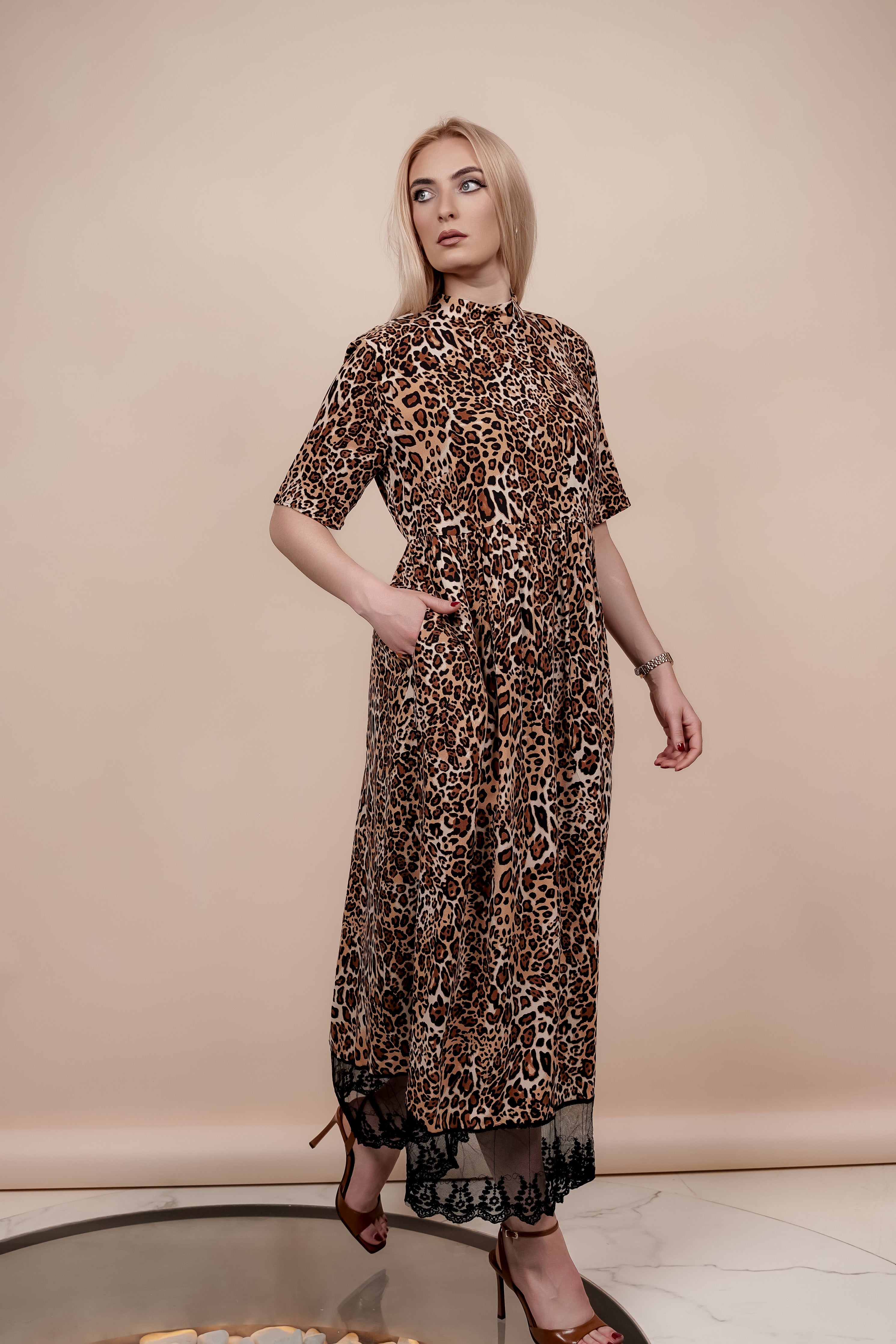 Pamučna haljina sa životinjskim uzorkom