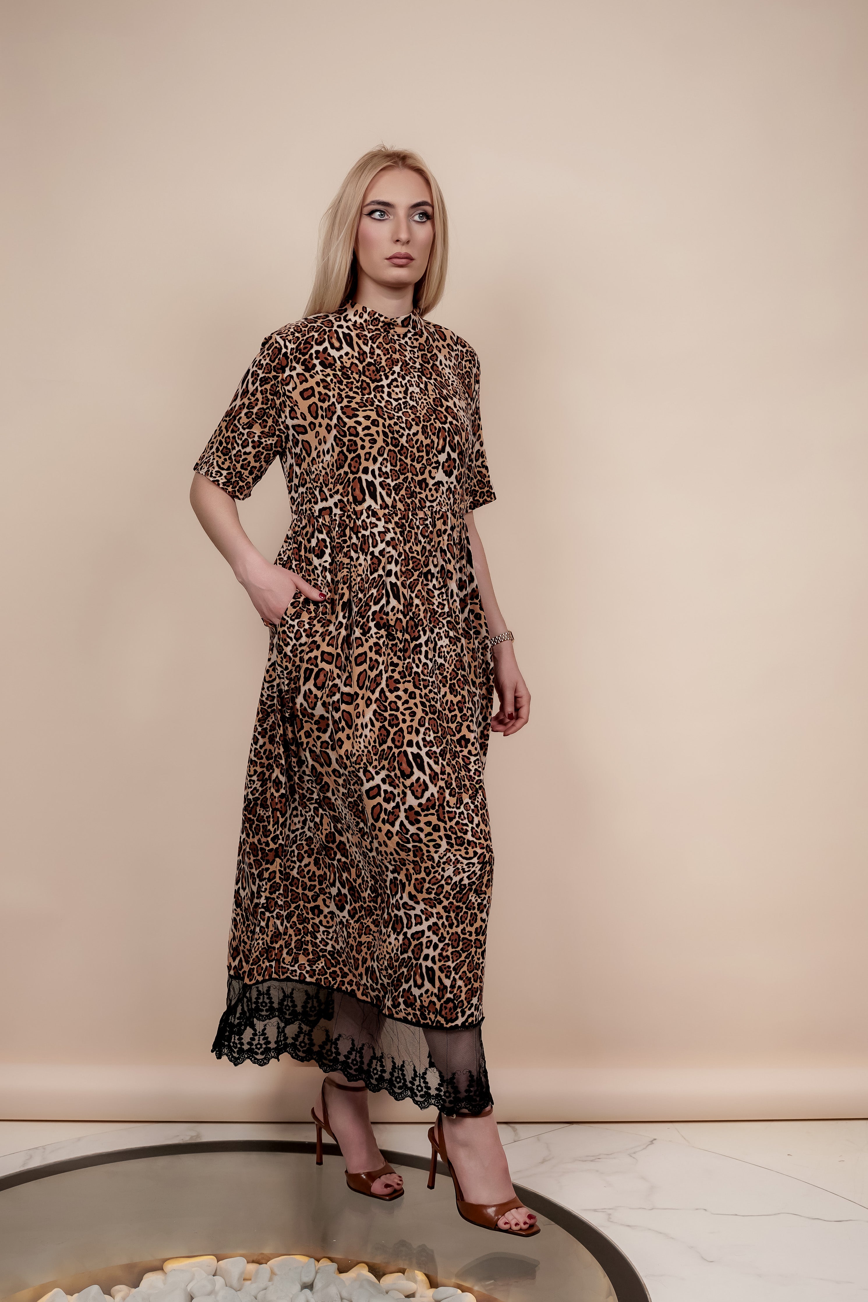 Pamučna haljina sa životinjskim uzorkom