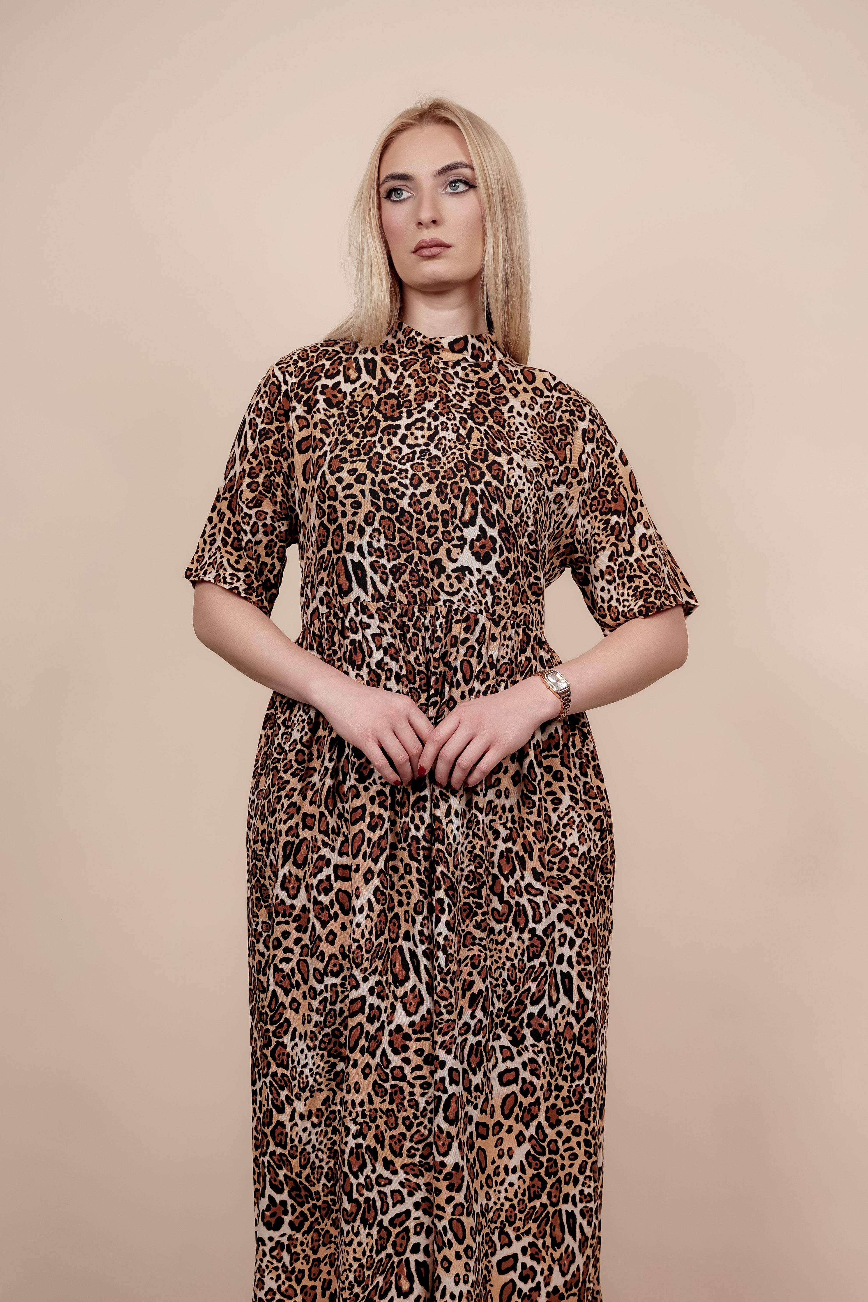 Pamučna haljina sa životinjskim uzorkom