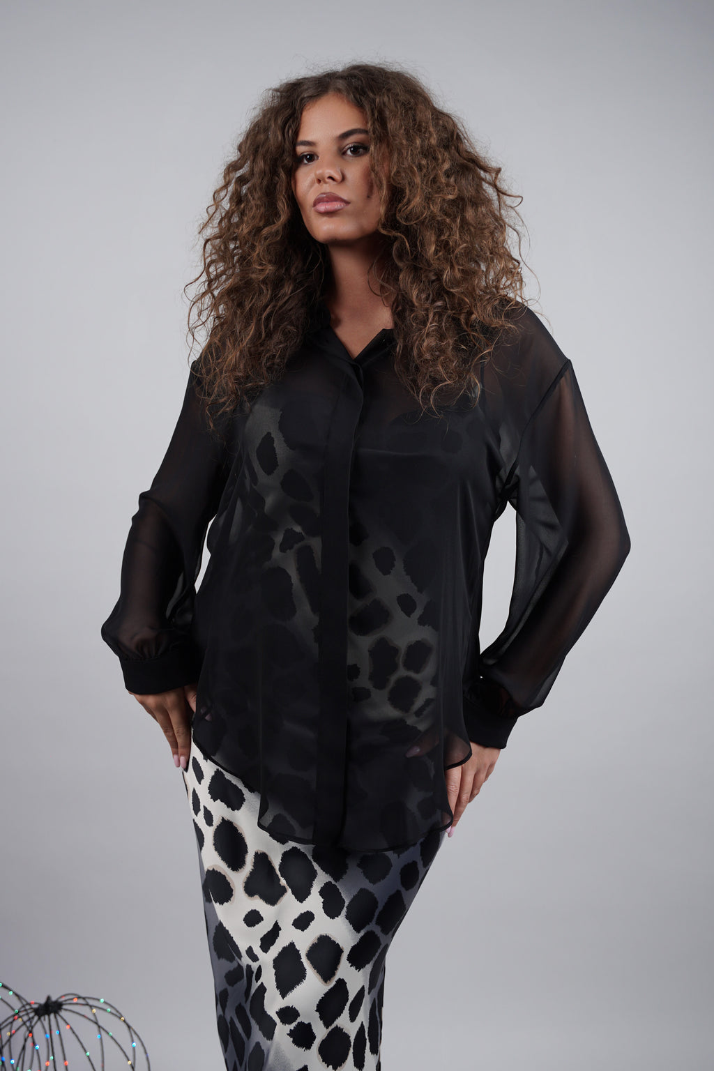 Komplet “Urban Wild” – slip haljina + prozirna košulja