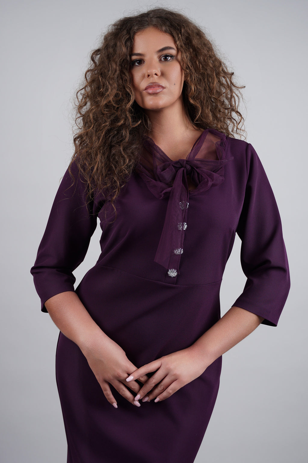 Celeste haljina – ljubičasta elegancija sa srebrnim akcentima