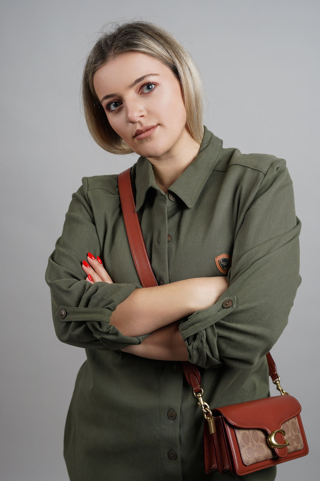 Viola - zelena pamučna haljina s naglašenim strukom