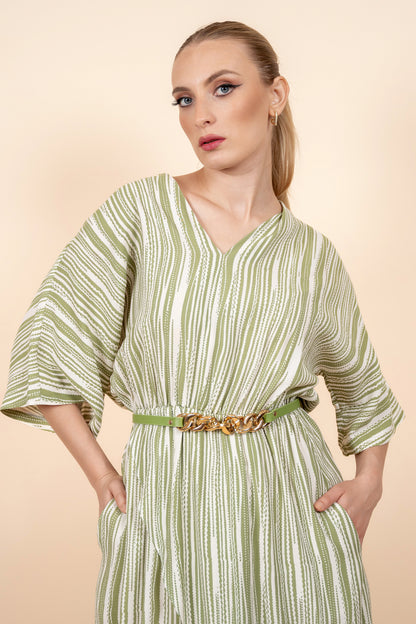 Gerta - zelena stylish haljina sa prugama
