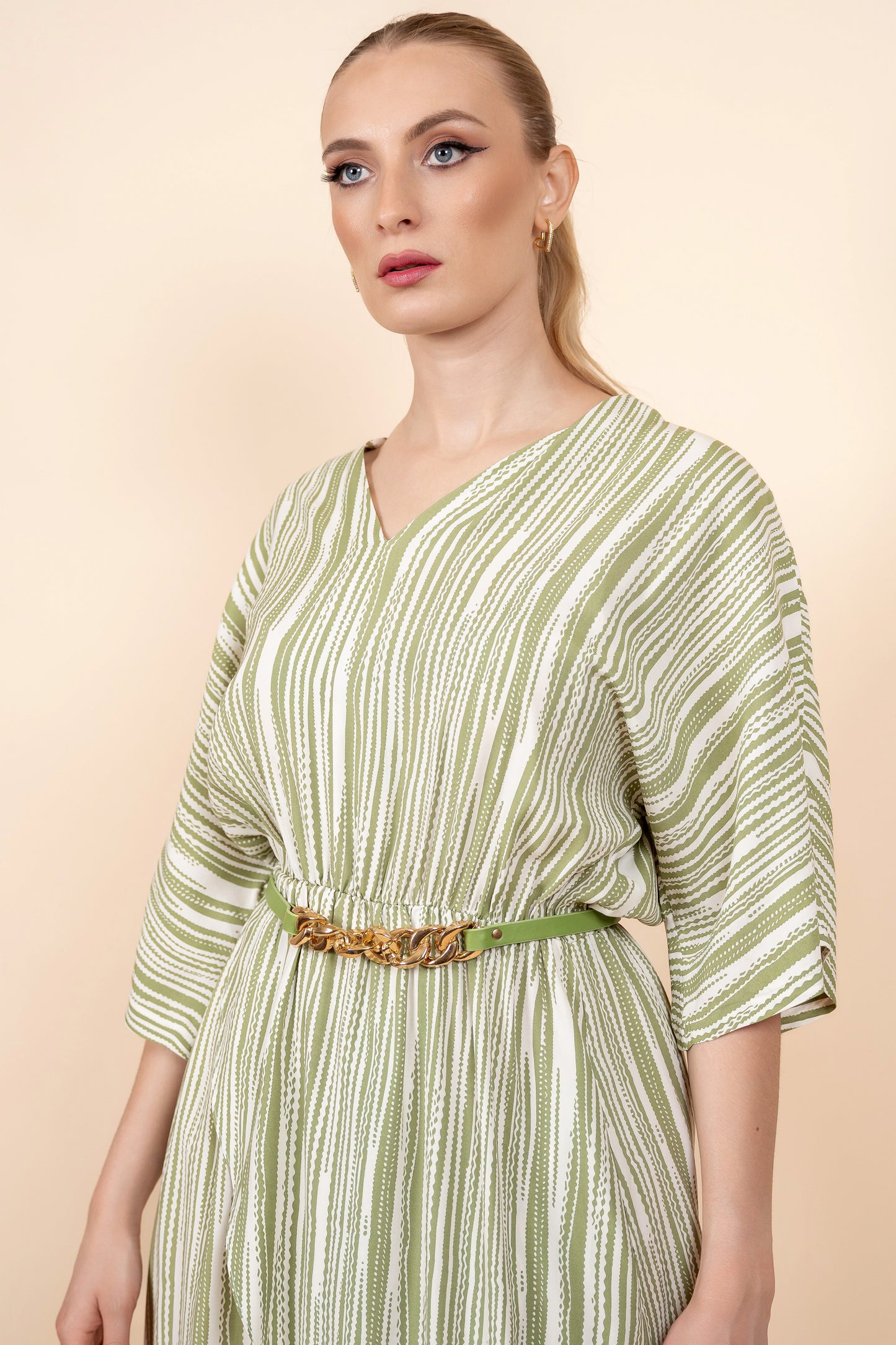 Gerta - zelena stylish haljina sa prugama