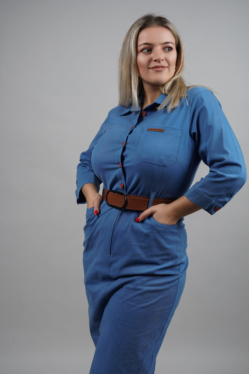 Klara – pamučna košulja haljina s pojasom