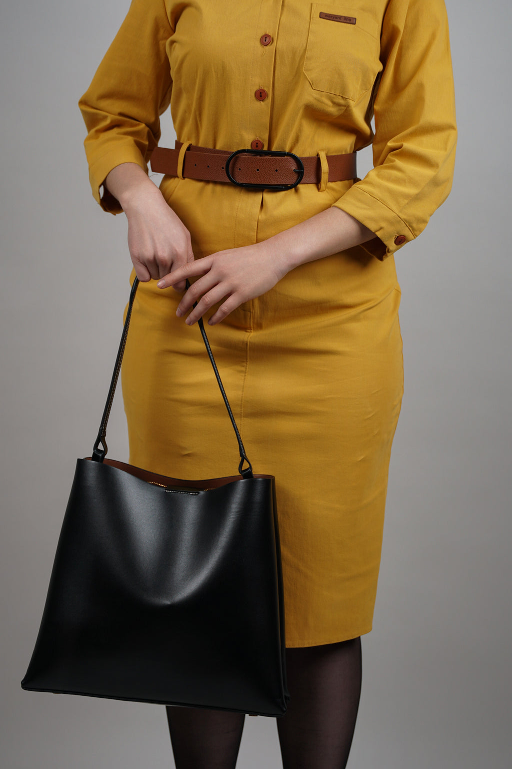 Klara – pamučna košulja haljina s pojasom