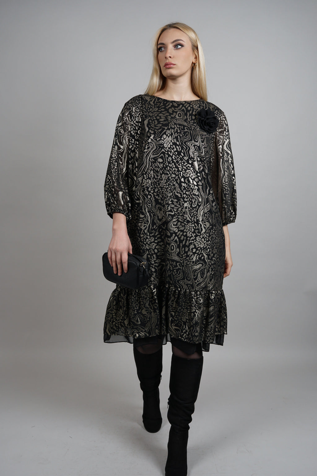 Elara haljina – elegantni print s romantičnim uklonjivim detaljem