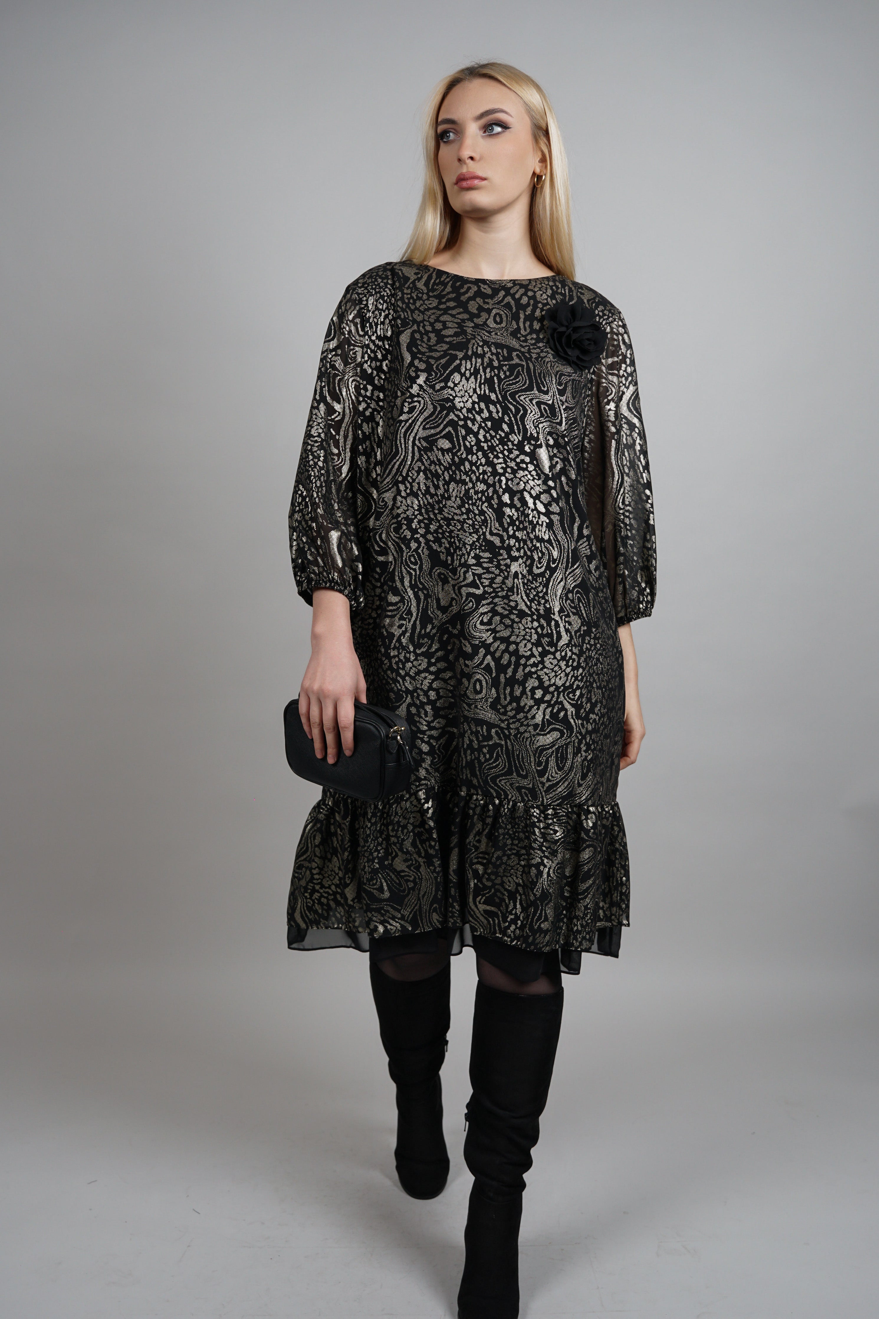 Elara haljina – elegantni print s romantičnim uklonjivim detaljem