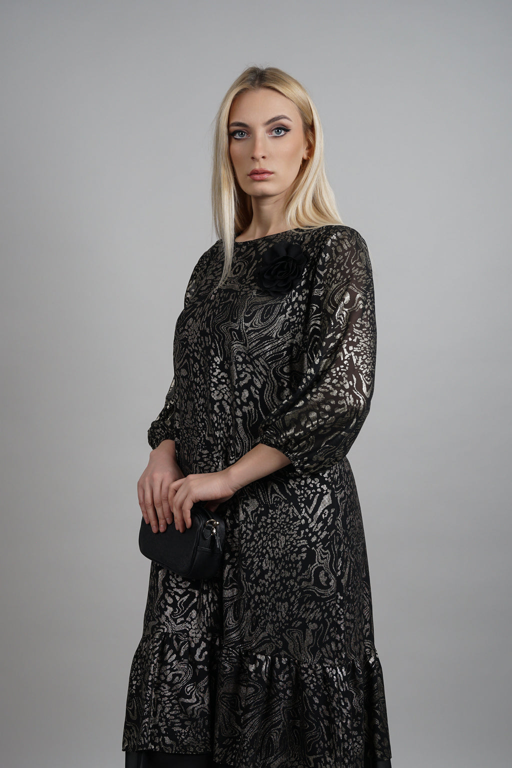 Elara haljina – elegantni print s romantičnim uklonjivim detaljem