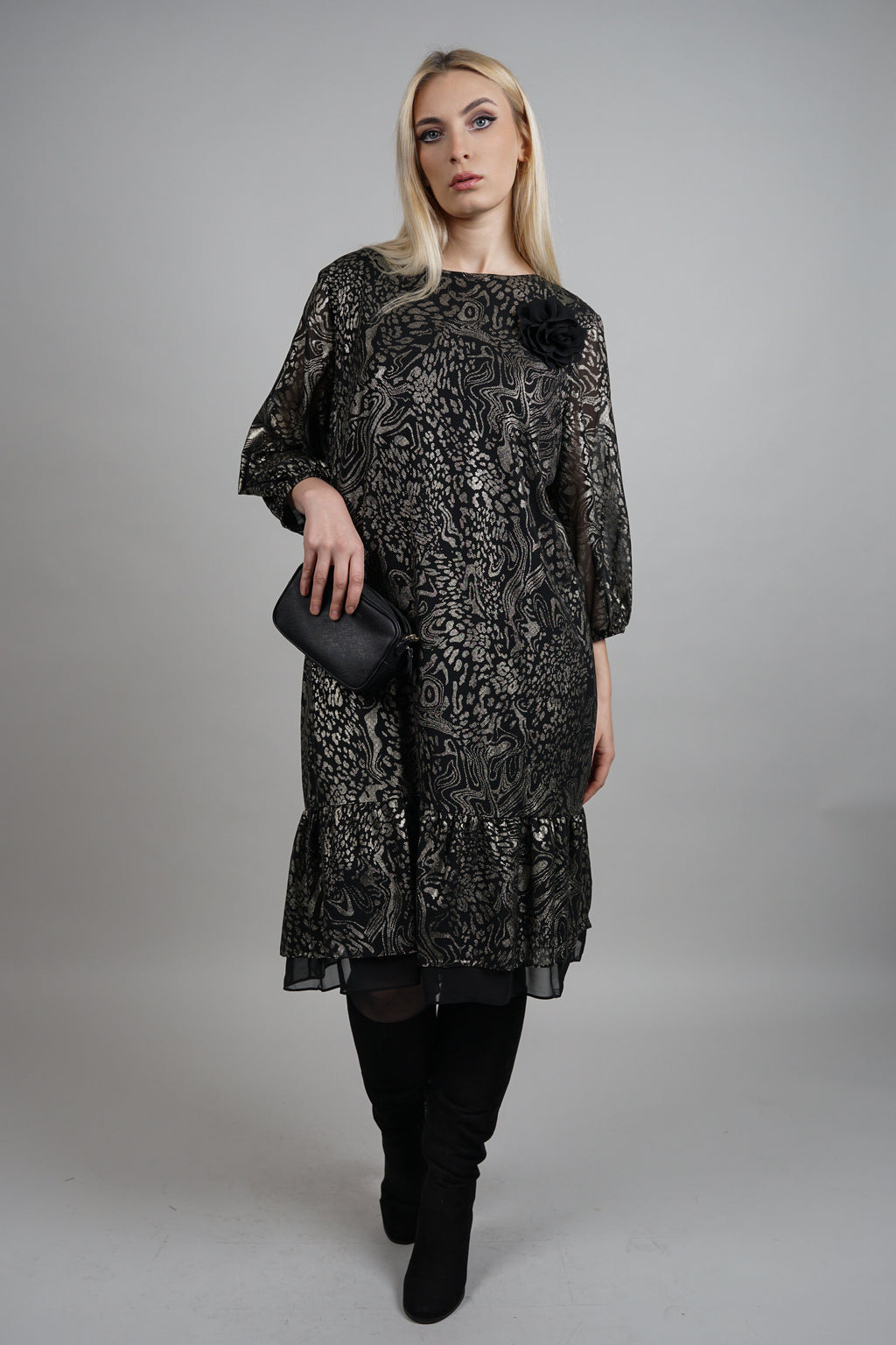 Elara haljina – elegantni print s romantičnim uklonjivim detaljem