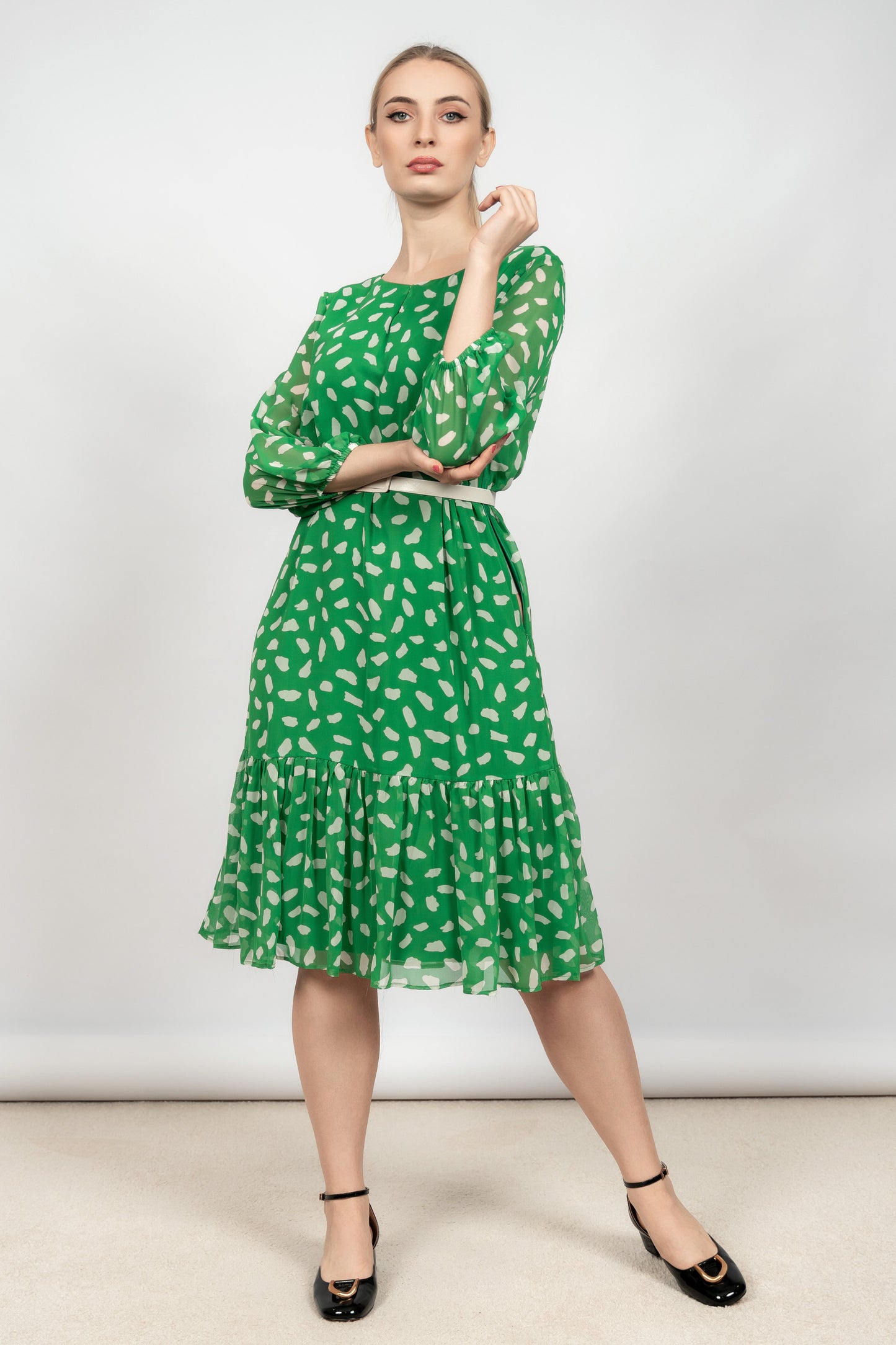 Hadley - zelena haljina sa istaknutim remenom