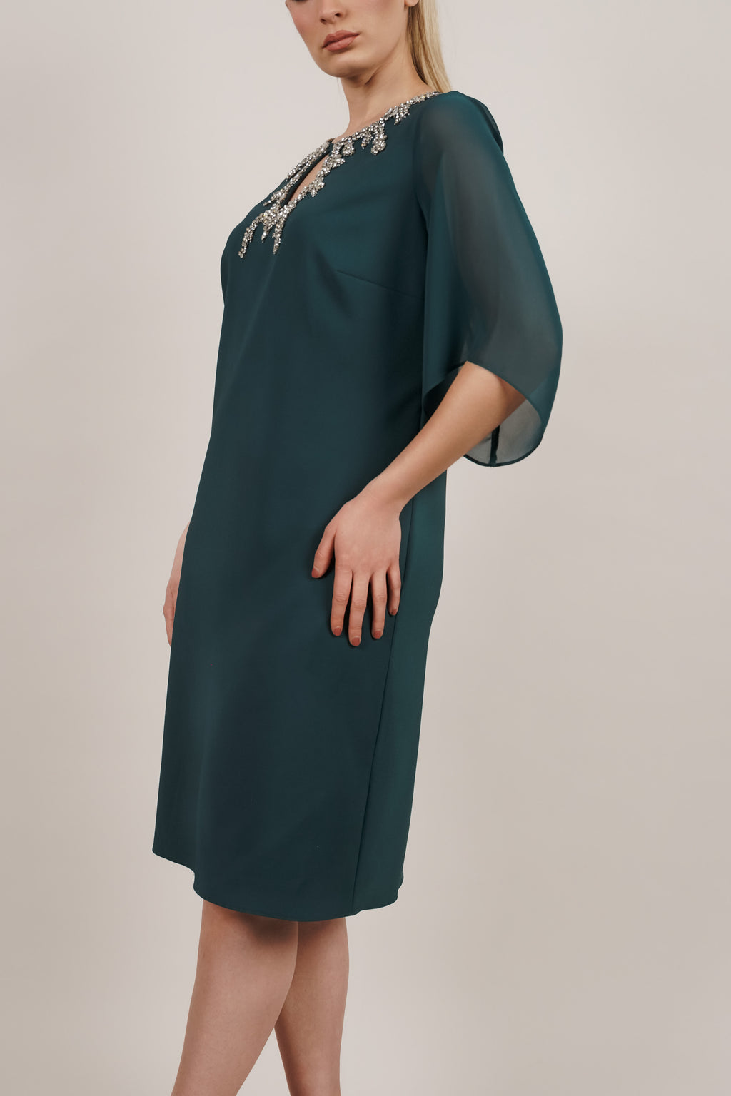 Aurora haljina – zelena elegancija s cirkonima