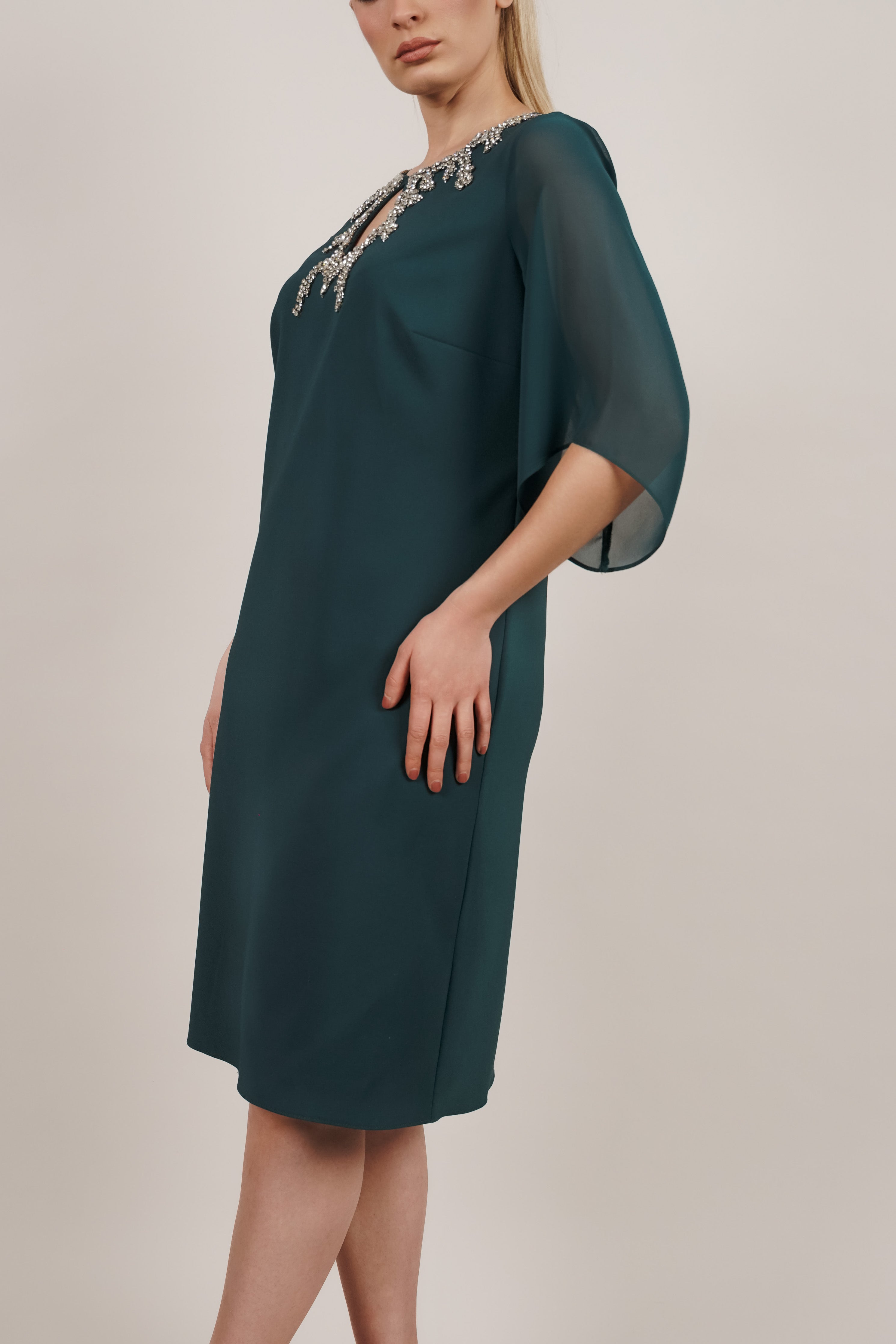 Aurora haljina – zelena elegancija s cirkonima