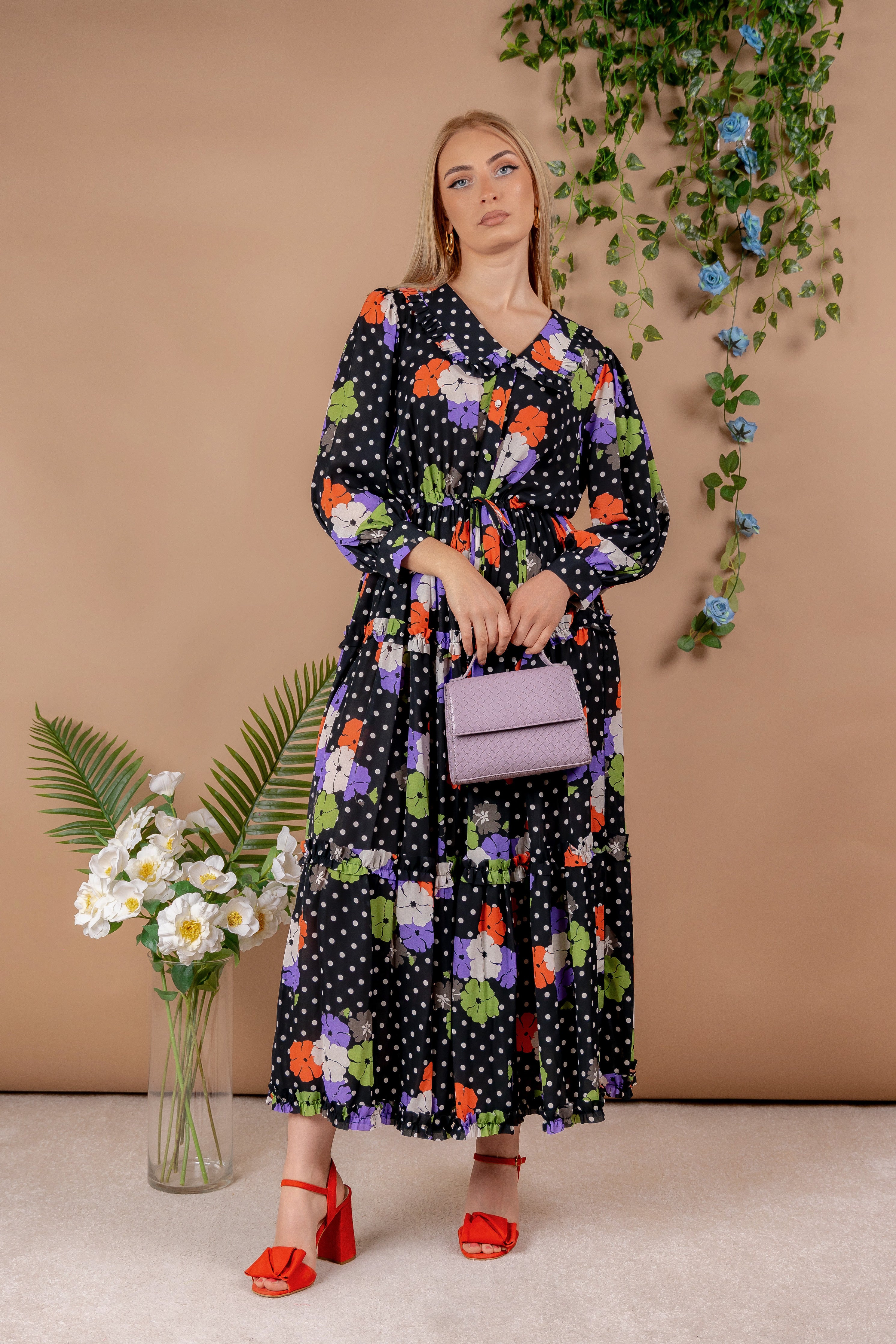 Muna - maxi haljina u boho stilu crne boje