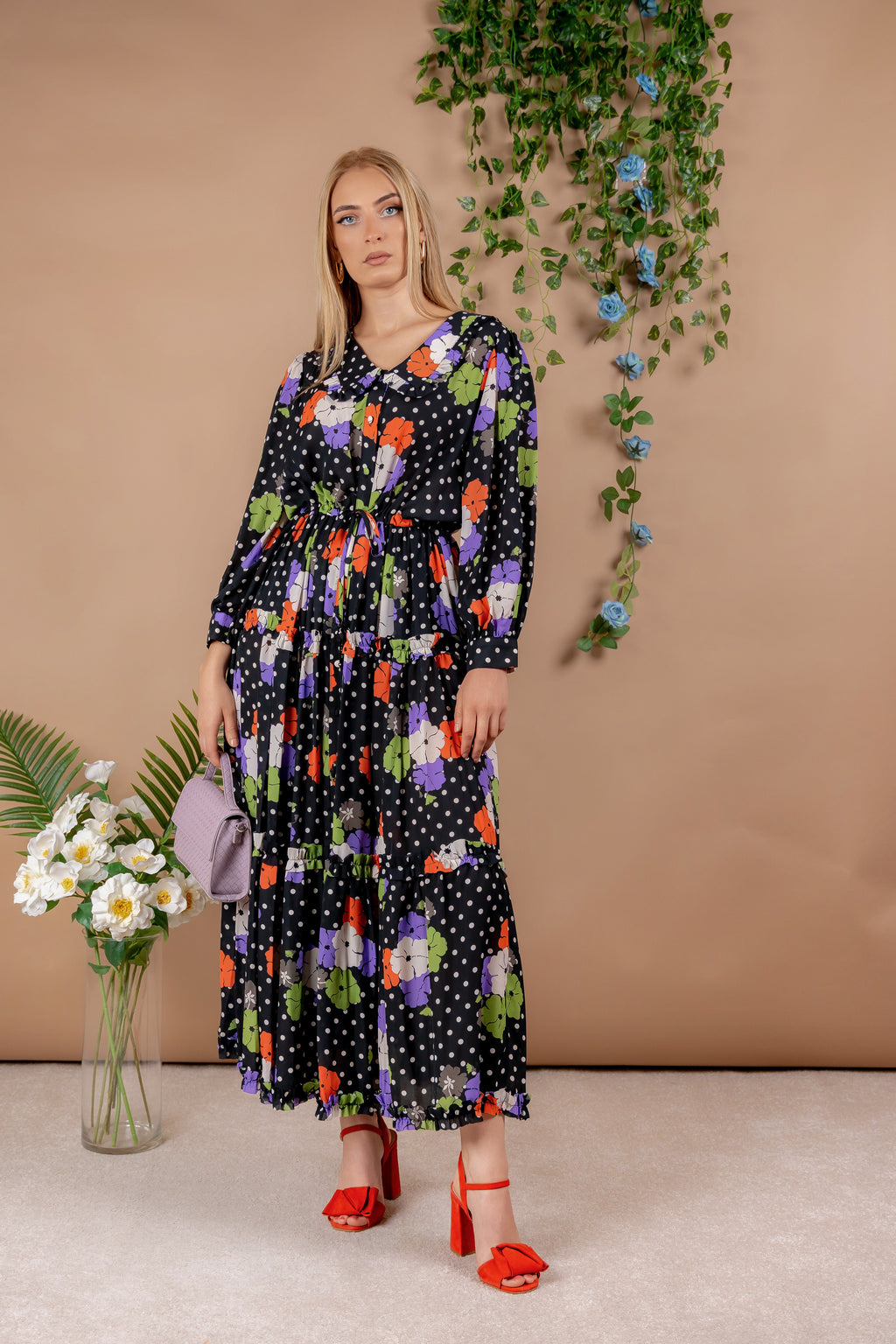 Muna - maxi haljina u boho stilu crne boje