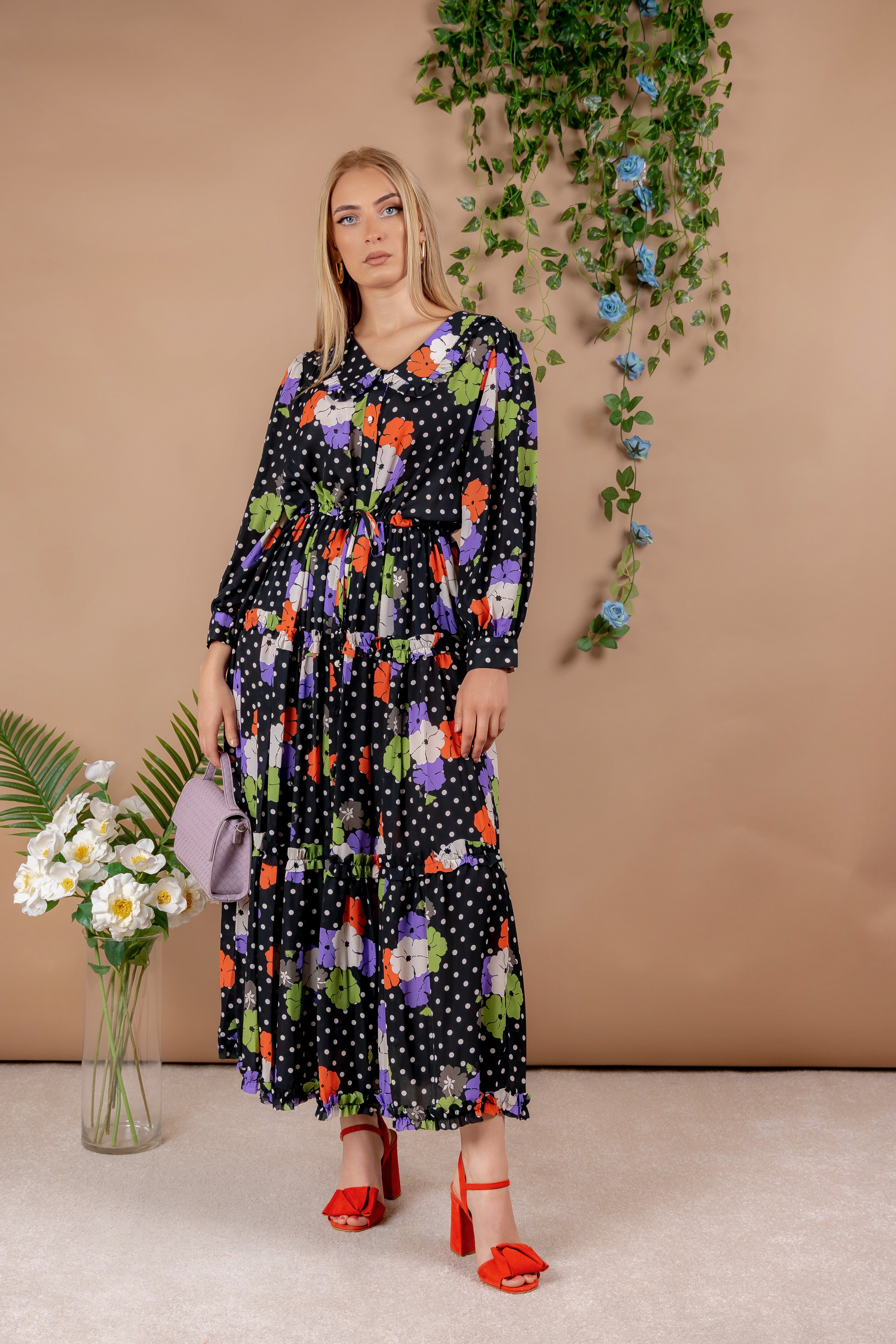 Muna - maxi haljina u boho stilu crne boje