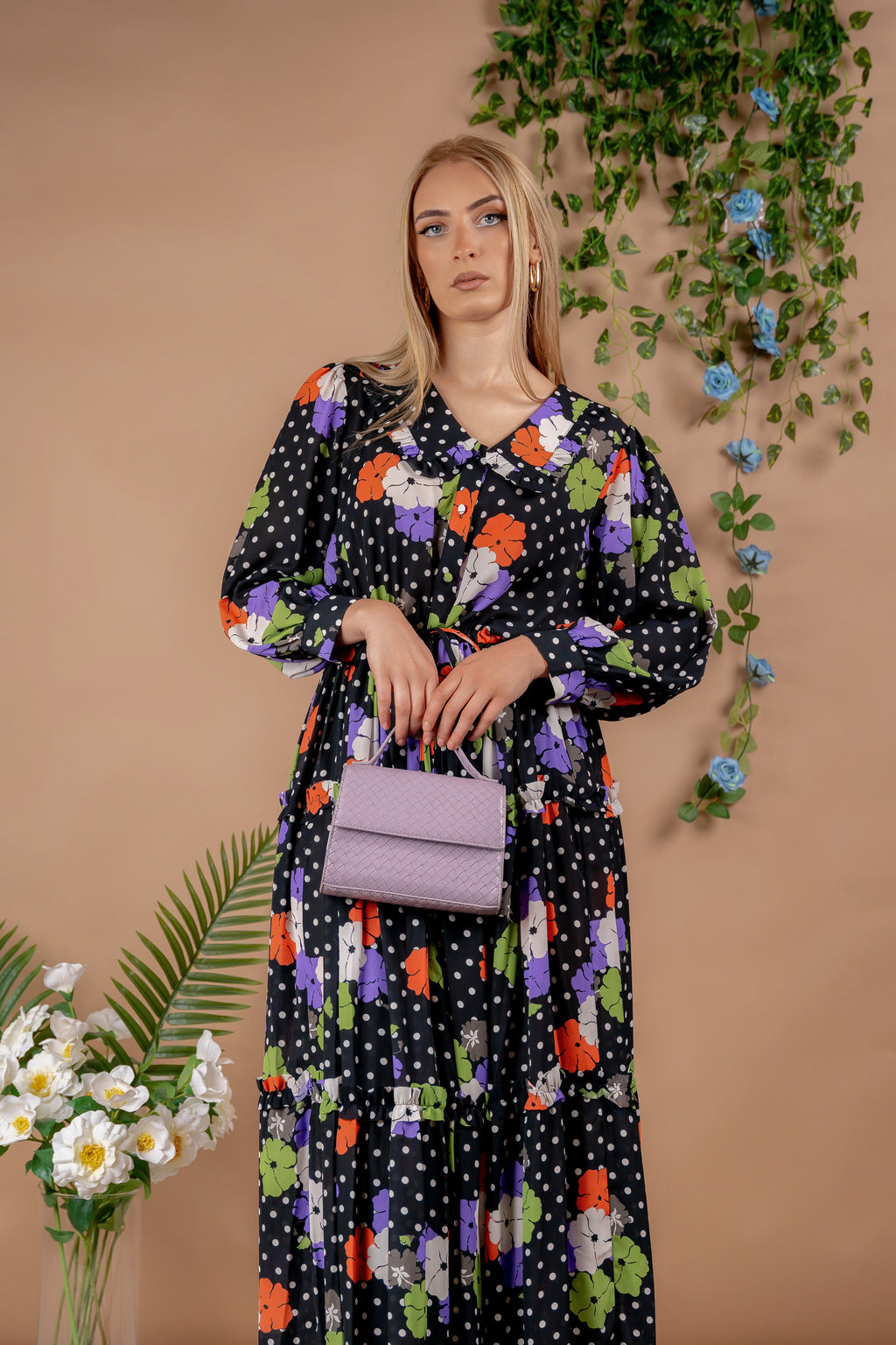 Muna - maxi haljina u boho stilu crne boje