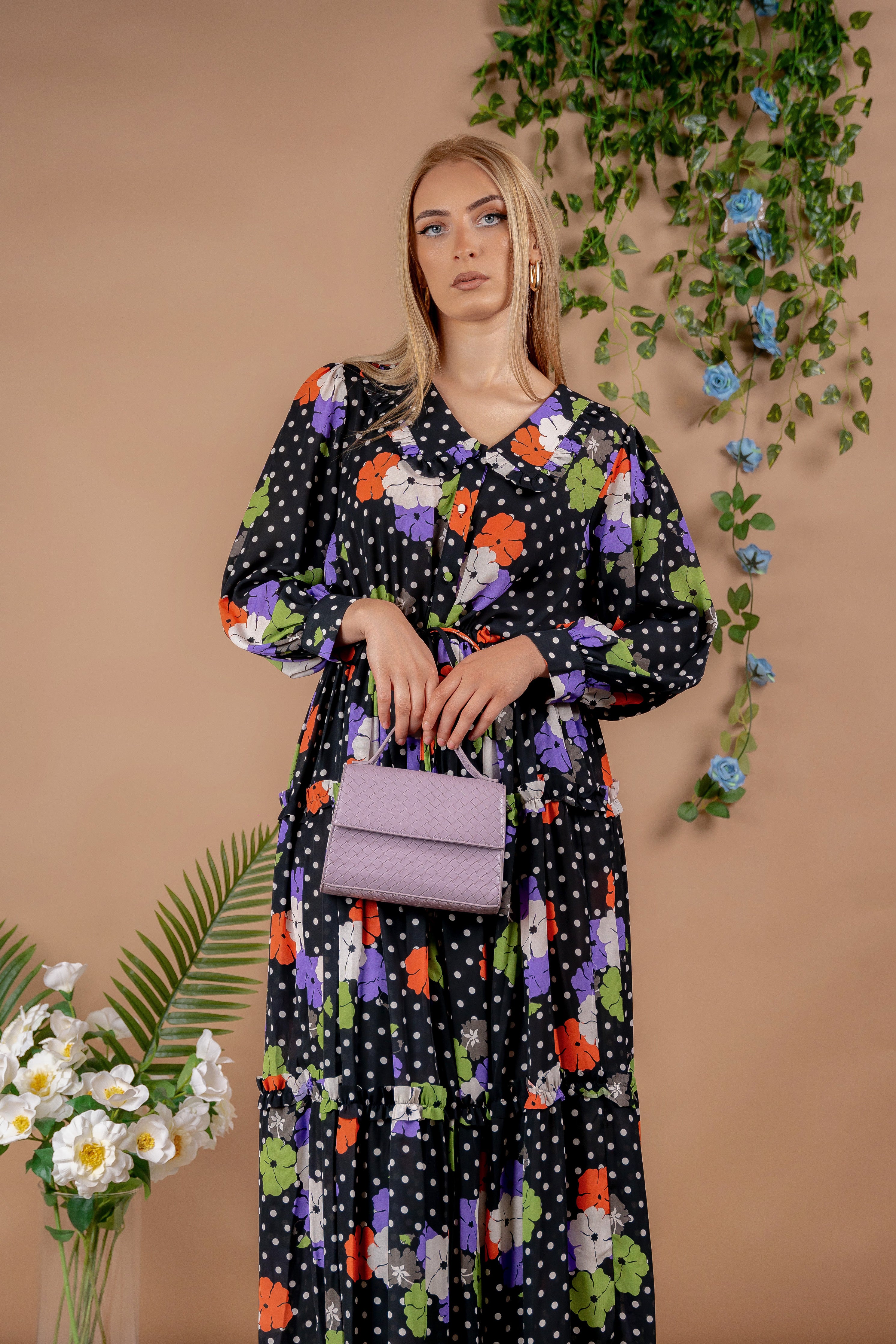 Muna - maxi haljina u boho stilu crne boje