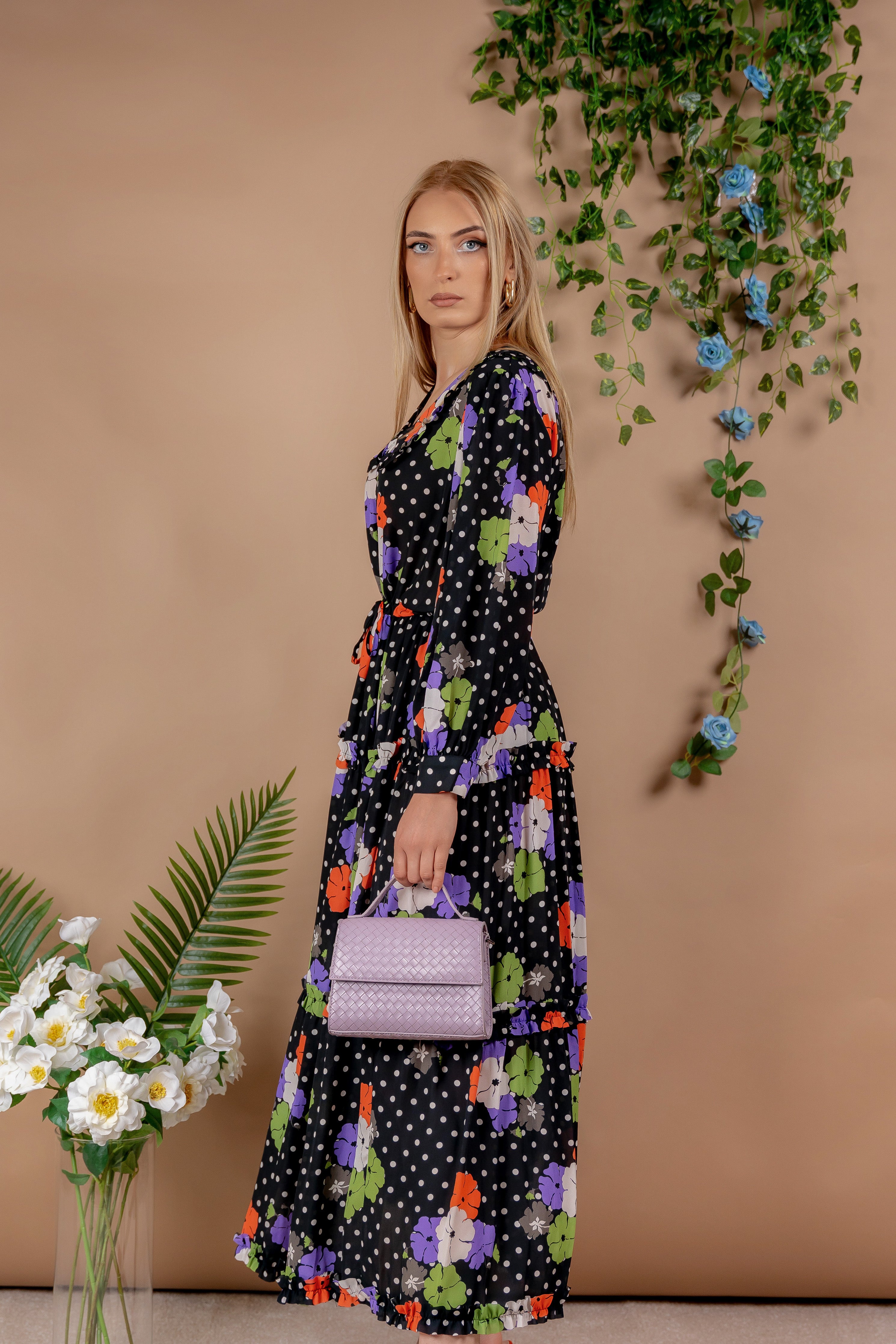 Muna - maxi haljina u boho stilu crne boje