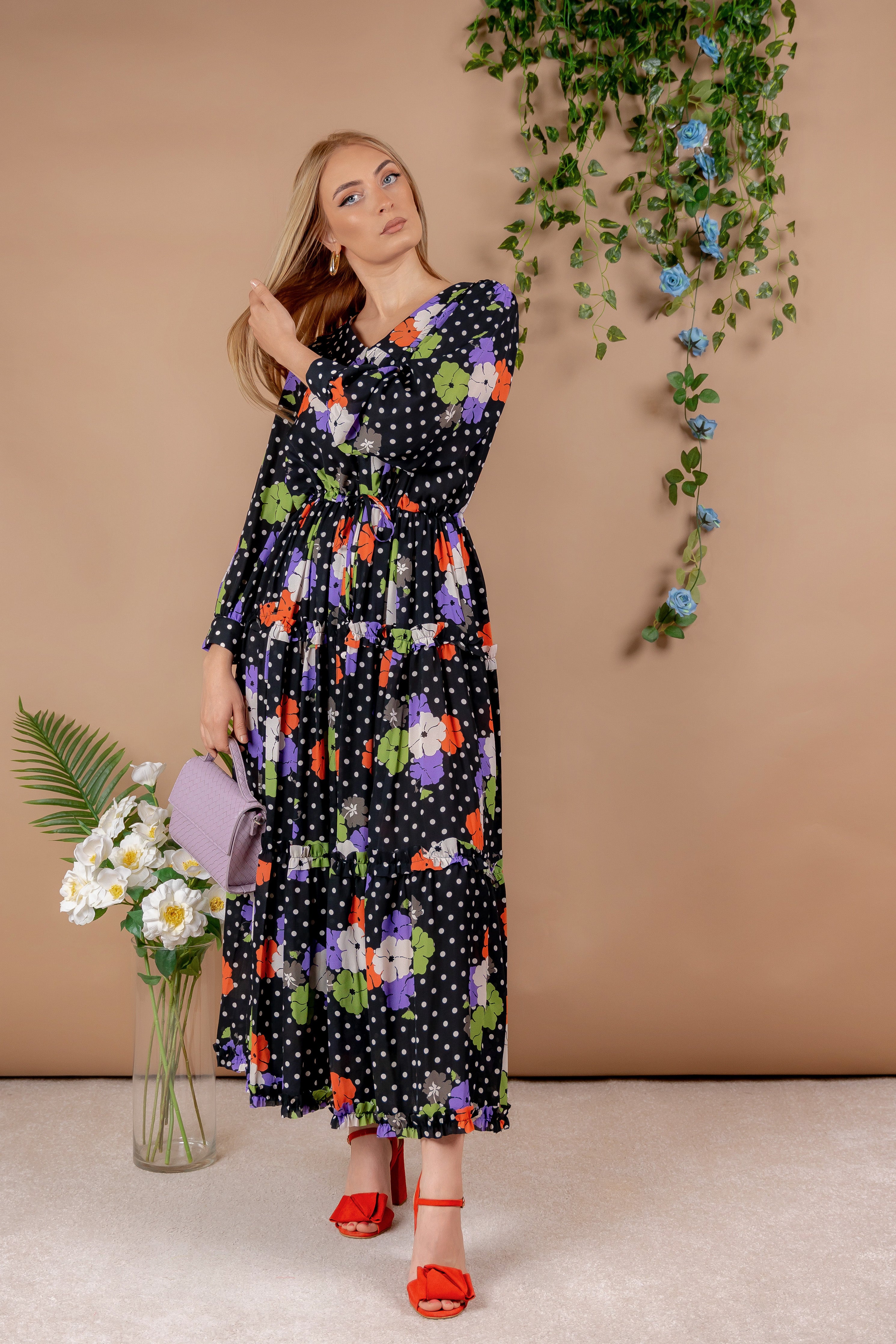 Muna - maxi haljina u boho stilu crne boje