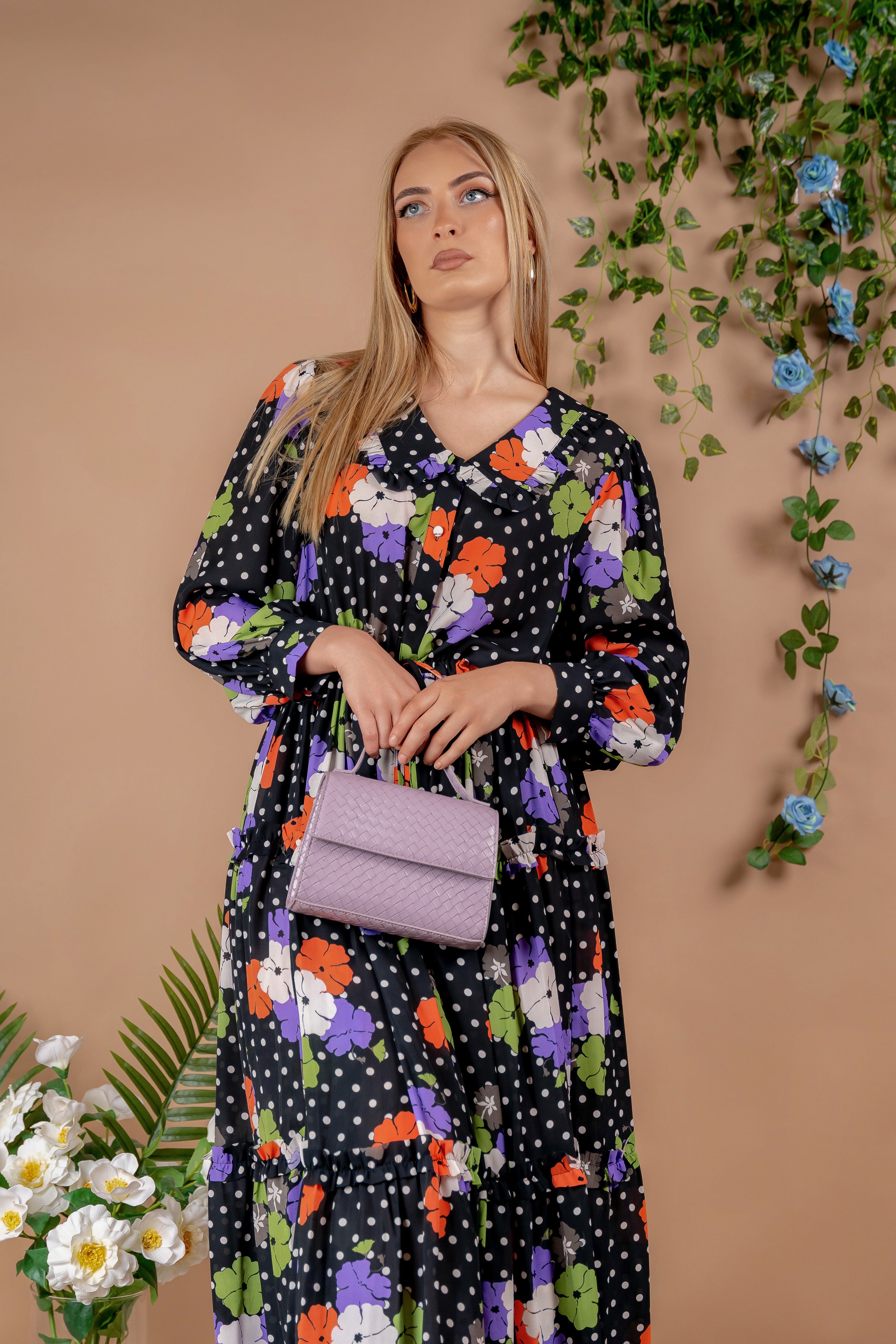 Muna - maxi haljina u boho stilu crne boje