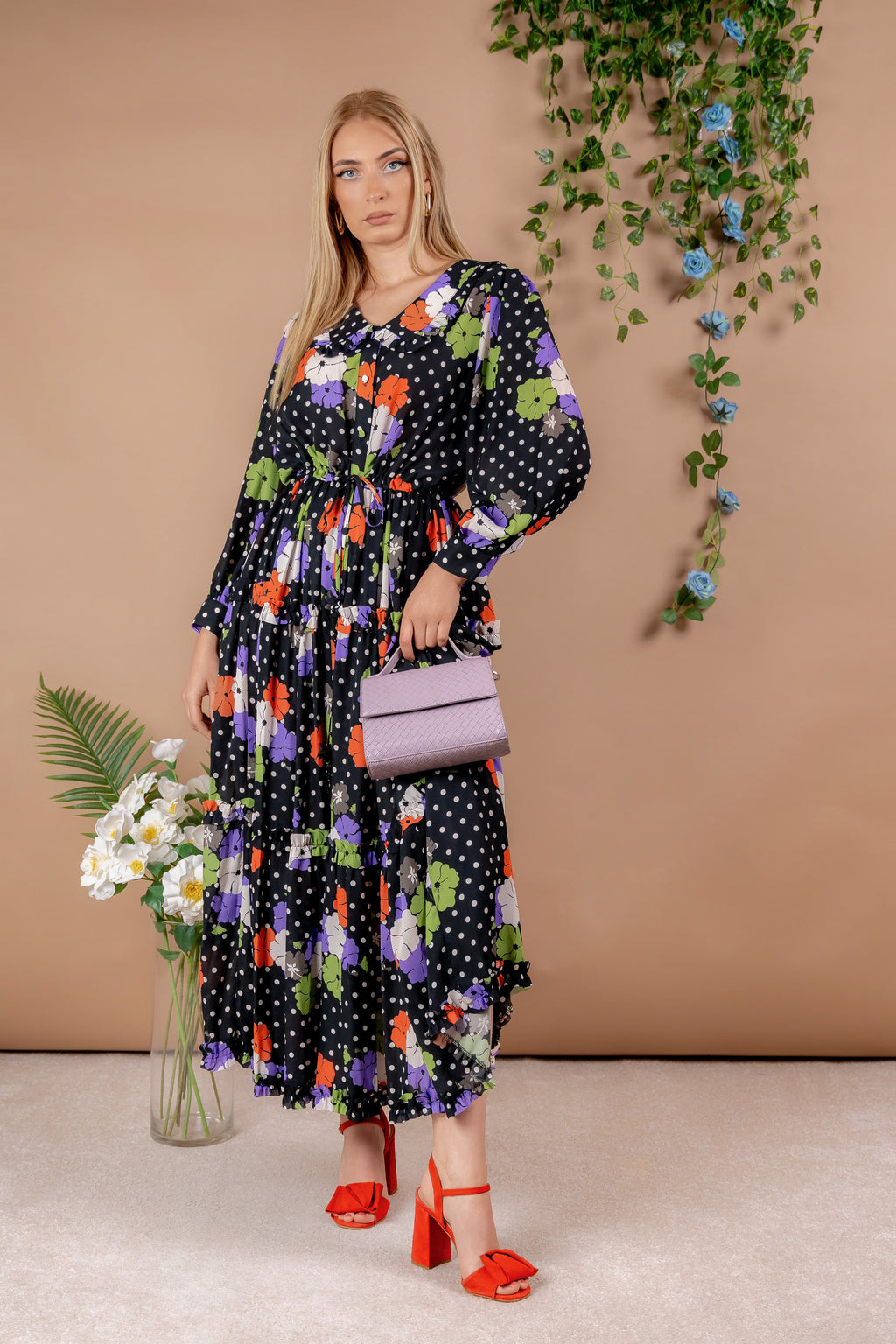 Muna - maxi haljina u boho stilu crne boje