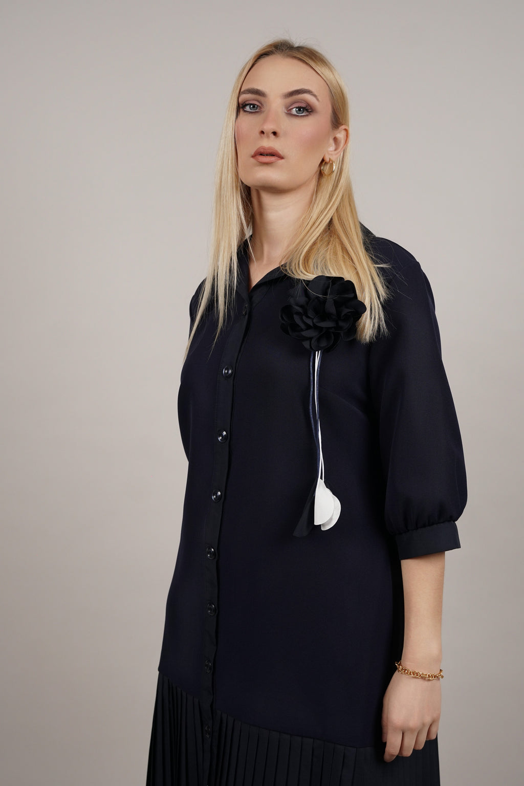 Charm - teget haljina sa uklonjivim detaljem