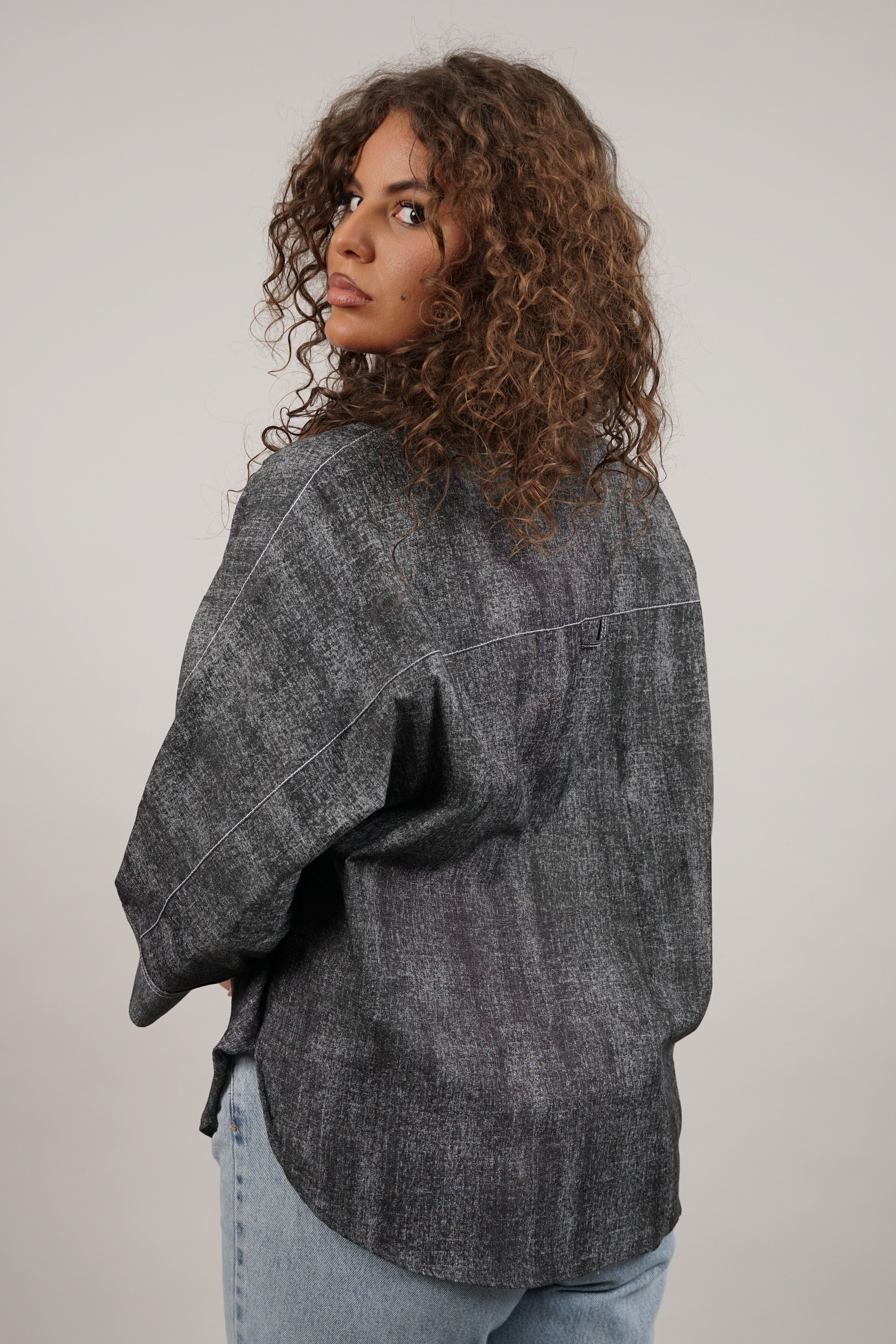 Gita - pamučna košulja u sivoj nijansi