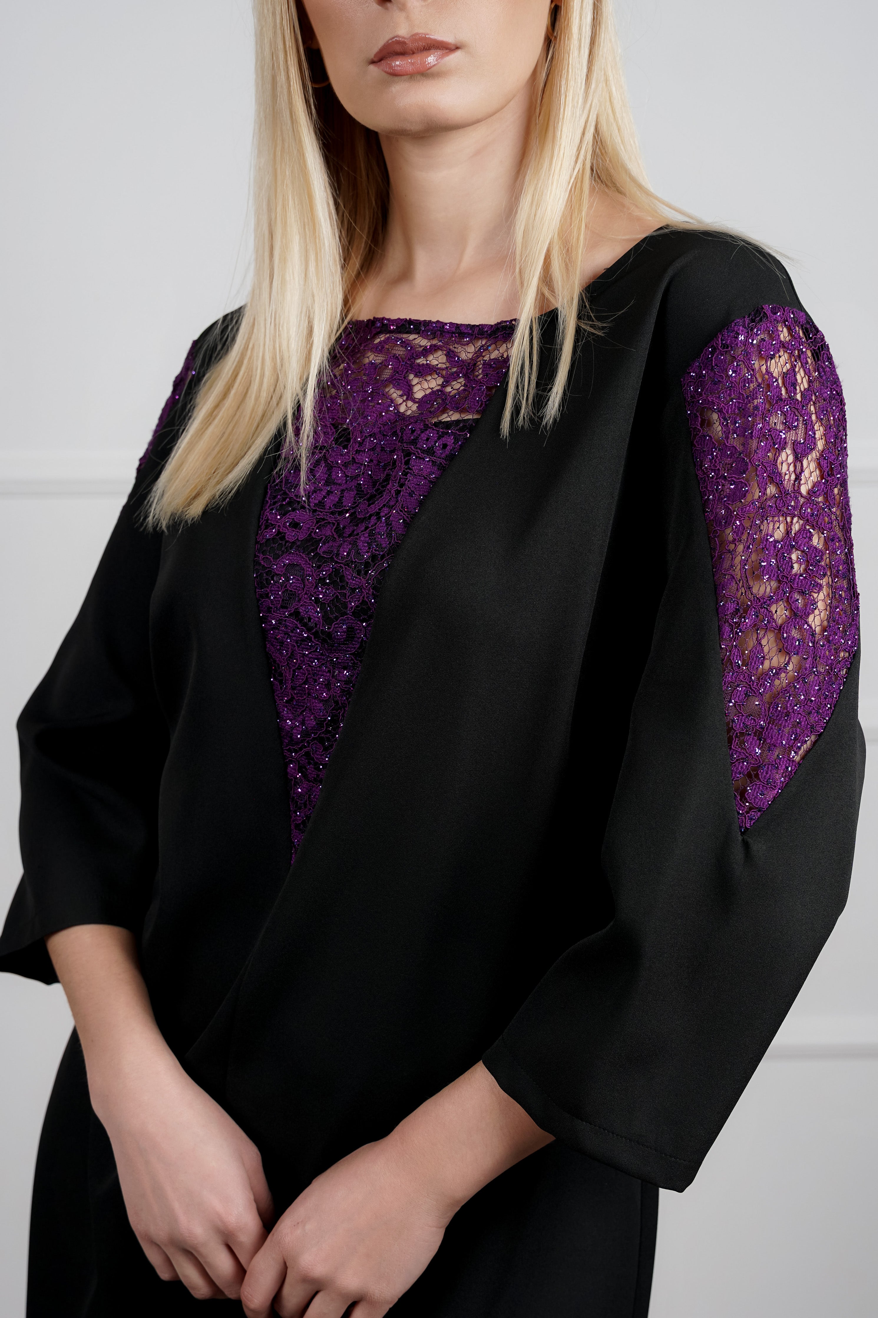 Lumia haljina - crni klasik s ljubičastim akcentom