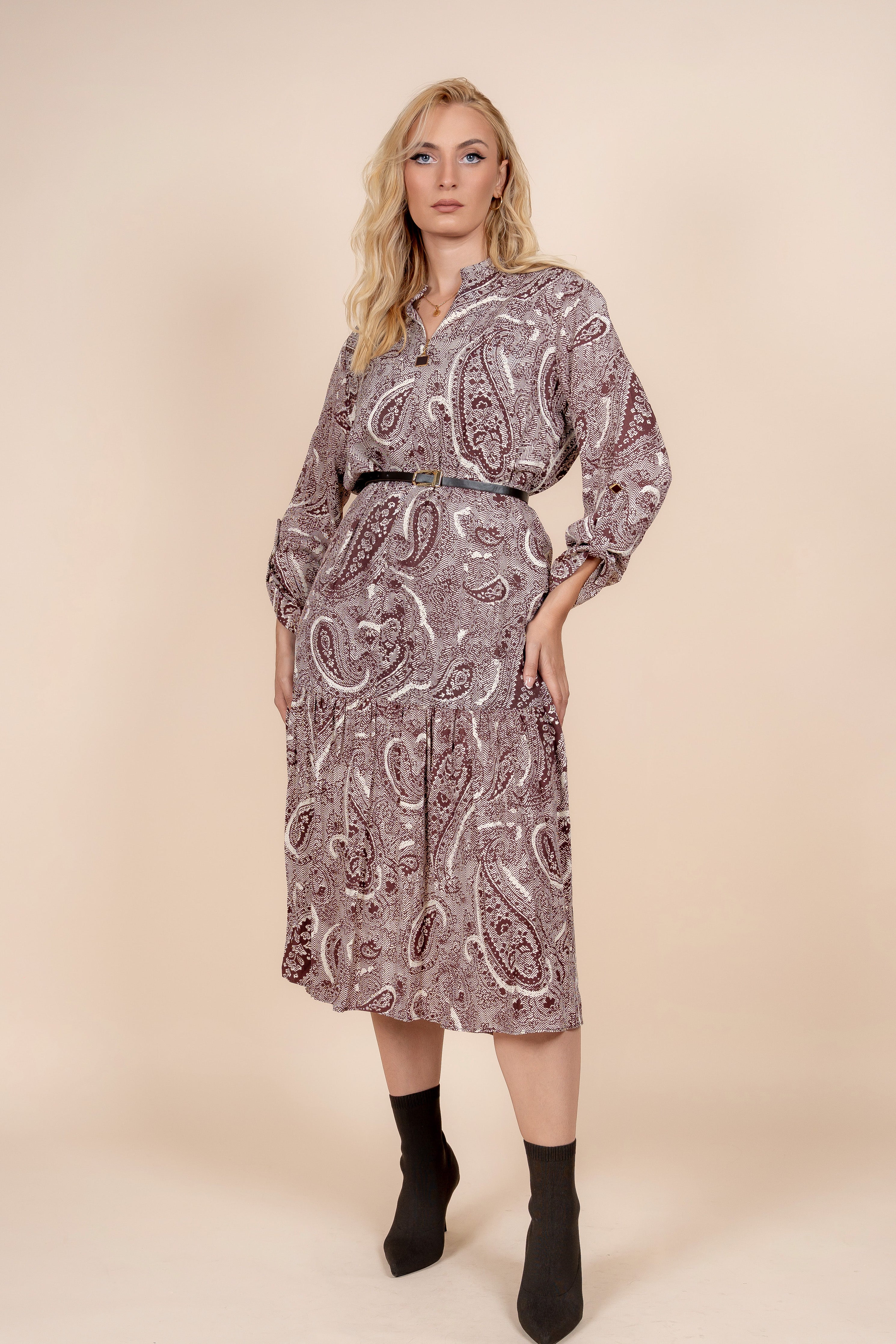 Maya - moderna pamučna haljina s unikatnim dezenom