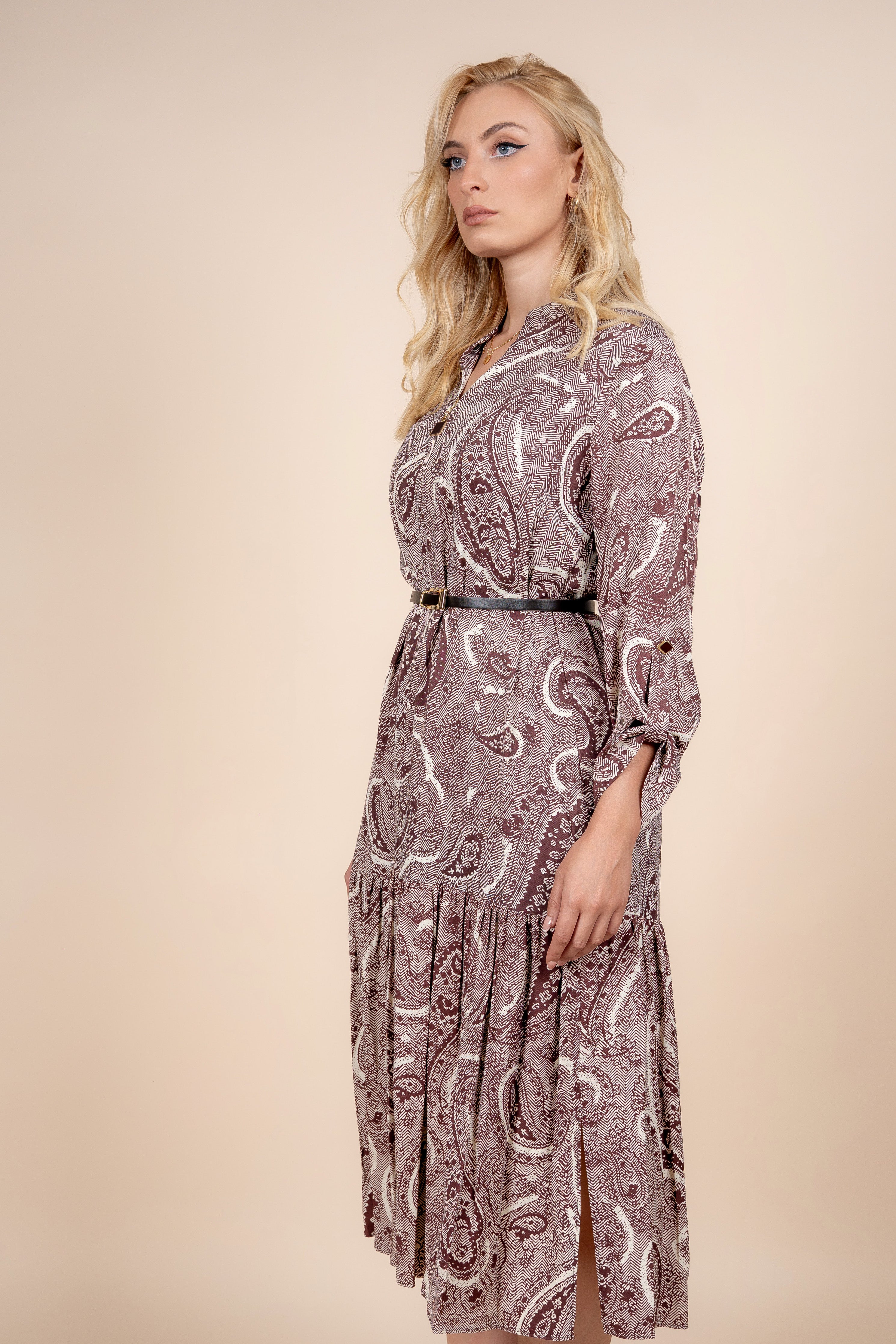 Maya - moderna pamučna haljina s unikatnim dezenom