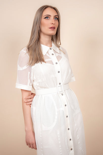 Miranda - bijela košulja-kroj haljina