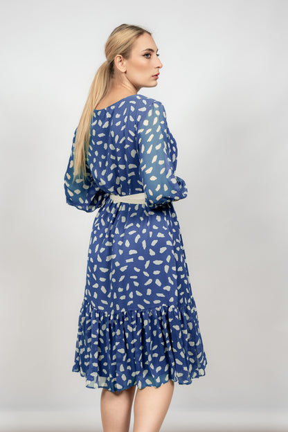 Hadley - plava haljina sa istaknutim remenom